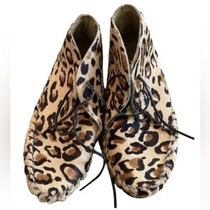 Acne Leopard Print Calf Hair Booties. Size 36/US 6.
